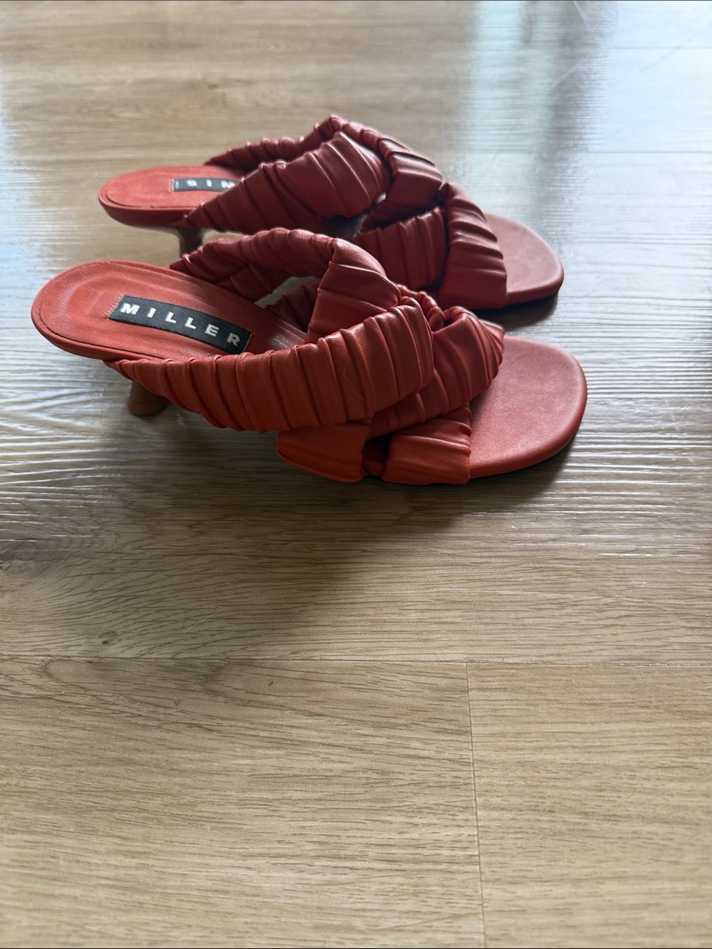 Simon Miller Women's Red Ruched Slide Sandals